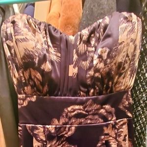 Guess strapless bronze rose dress sz XS